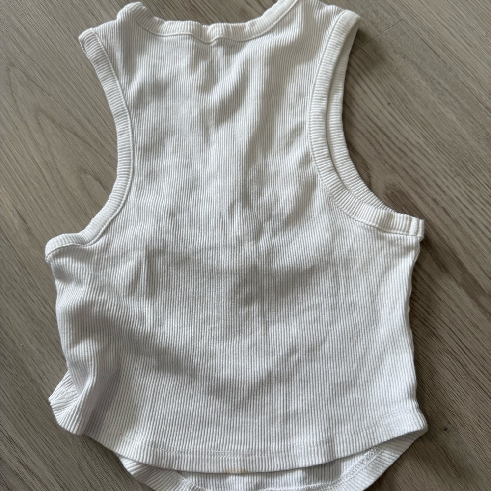 Garage White Ribbed Tank Top - Picture 2 of 4